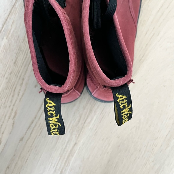 Dr Martens Shoreditch Red Maroon Canvas LaceUp High Top Boots Sneakers US 7 EU38 - Picture 4 of 7
